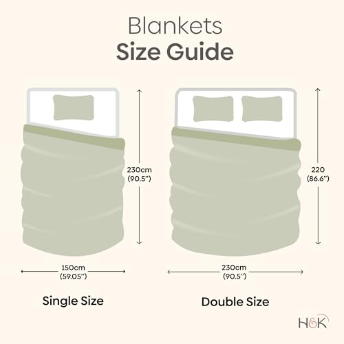 haus & kinder Printed Reversible Flannel Warm Blanket for AC Room-Single Blanket for Kids Adults, Microfiber Blanket Single Bed, 1Pc Single Blanket for All Season, 150X230Cm, Grey, 450GSM,Grey Stripe