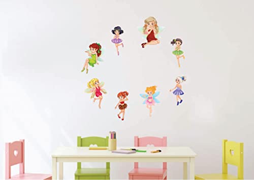 VVWV Little Fairy Wall Sticker for Home Decor Living Room Bedroom Play School Printed Wall Stickers L x H 70 x 60 Cms