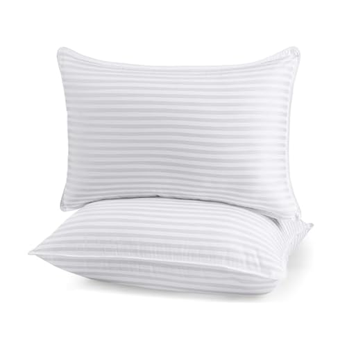 ASTITA Hotel Collection Standard Size Polyester Fibre Bed Pillows Set of 2- Cooling Polyester Pillow for Back, Stomach or Side Sleepers - 27x17 Inches Sleeping Pillow Set (White)