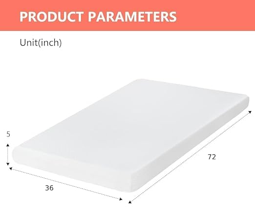 PandaTech Orthopedic Foam Mattress, 72x36x4 cm, Medium Firm, Single Size, 1 Year Warranty