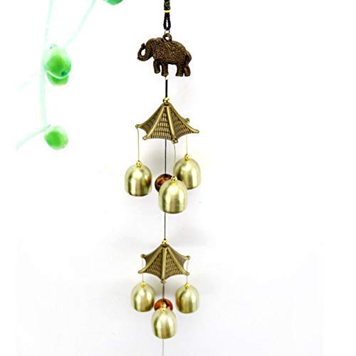 XUDOUS Metal Wind Chimes for Home Balcony Garden Positive Energy, Home Décor Hanging Long Brass Bells Gifts for Loved Ones 6 Bells