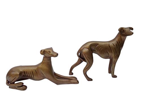 Dog Figurine Greyhound Pair Decorative Statue Sculpture