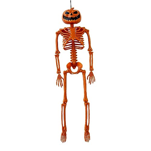 Worldcare® Halloween Skeleton Pumpkin Head Skeleton for Patio Lawn Creepy Carnival | 1 Halloween Prop Skeleton