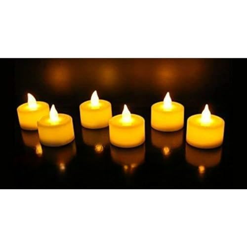 SPARSHMART Sapna Flameless and Smokeless Decorative Candles Led Tea Light Candle Perfect for Gifting, House, Light for Balcony Pack of 12