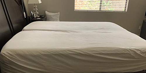 Sheets for Sleep Number Bed Split King,Split Top King Sheets for Sleep Number Bed,100% Egyptian Cotton,White Solid,39 Split- California King,400 TC,16 Inch Deep,Split King Sheets for Sleep Number Beds