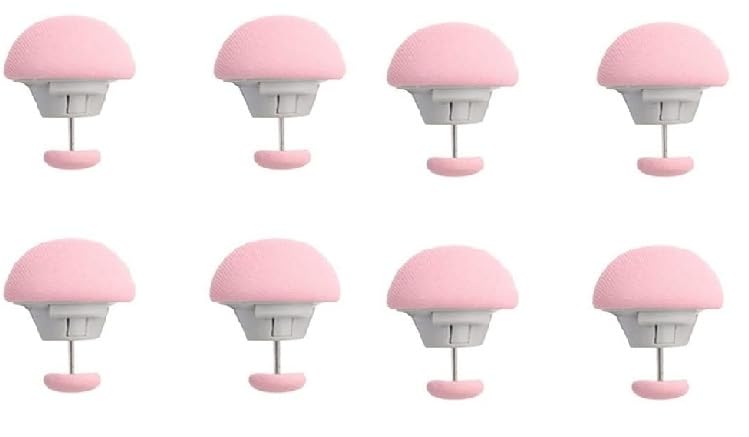 Prisma Collections Quilt Fixing Clips, Duvet Cover Clips,Mushroom Round Fixing Clips with One-Key Unlock for Blanket Bed Sheet Curtain Socks Mattress Covers (Pink, Pack of 8)