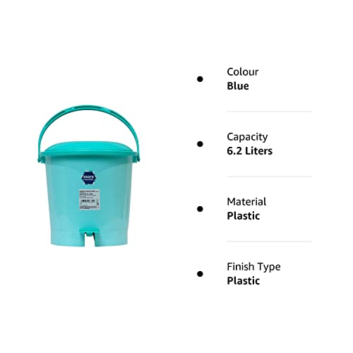 More Essentials Small Pedal Dustbin, 6.2 Litre, Sky Blue, 1 Piece,Plastic