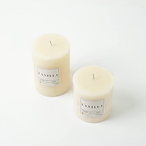 The Decor Mart Vanilla Scented Pillar Candles Set of 2