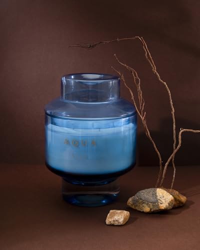 SEVA HOME The Manhattan - Aqua Candle (Grande) | 70-75 Hours Long Burning | Candles for Home Decor, Luxury Gift for All Occasions