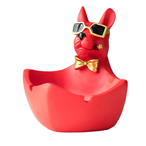 MYADDICTION Animal Figurine Ashtray Storage for Cigarettes Artware Office Decor Ornament Red
