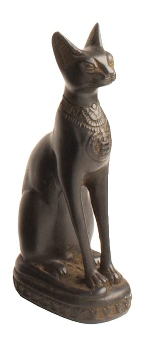 Discoveries Egyptian Imports Bastet Cat Goddess Statue - Black - 5.5" Tall - Made in Egypt