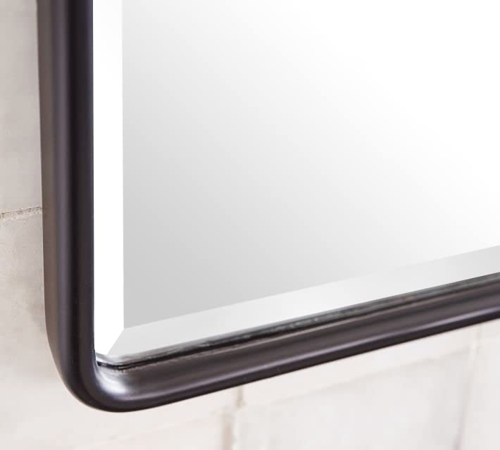 TEHOME 20x24'' Oil Rubbed Bronze Pivot Bathroom Vanity Mirror 24x20'' Metal Framed Dark Bronze Rectangle Tilting Beveled Vanity Mirrors for Wall