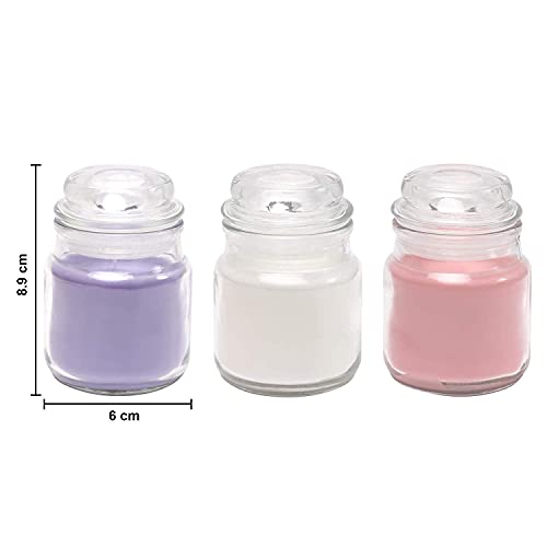 The Decor Affair Set of 4 Quartet of Scented Jar Candles - Rose Serenade, Jasmine Dreams, Lavender Elegance | Long-Lasting Glass Jar Candles | Scented Jar Candles | Luxurious Gift Box.