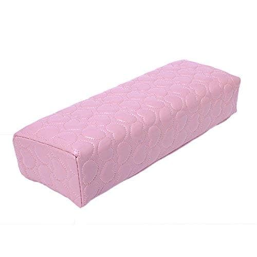 THR3E STROKES Nail Pillow Hand Rest for Nails, PU Leather Nail Armrest Detachable Manicure Hand Pillow Cushion Nail Art Accessories Tool for Nail Art Supplies (Women) (PINK)