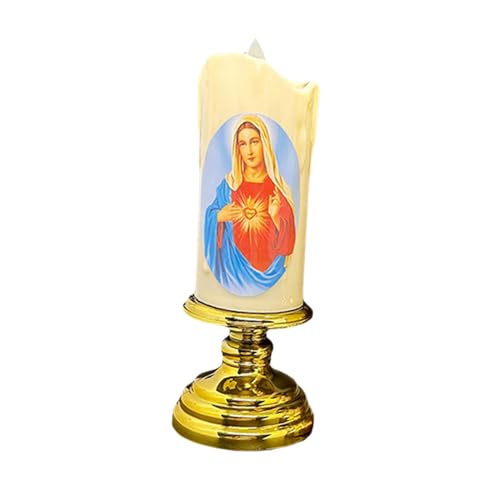 ATORSE® Flameless Electronic Candles Lamp LED Prayer for Larterns Wedding Decoration Our Lady