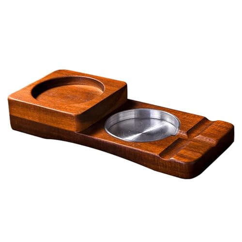 MERISHOPP Glass Tray and Cigar Holder Rustic Gifts for Men Ashtray for Office Home Bar