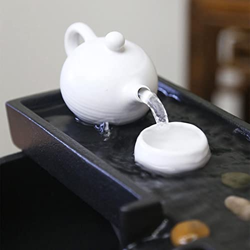 ATORSE® Fountain Waterfall Meditation Fish Tank Decoration Desktop for Sculpture 24X15.5Cm