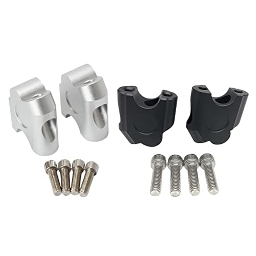 UJEAVETTE 7/8" 22mm Motorcycle ATV Dirt Bike Motocross Handlebar Risers Silver