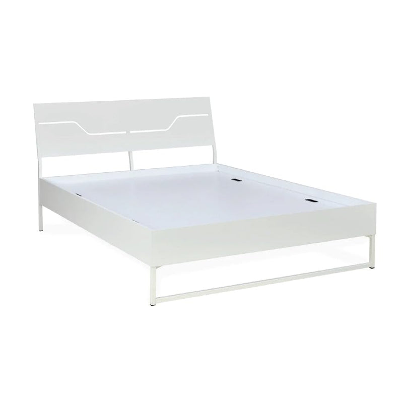 Nilkamal SLEEP Queen Size Grande Wood and Metal Hybrid Bed with Lite Dual Comfort Mattress (White, 78x60x5)