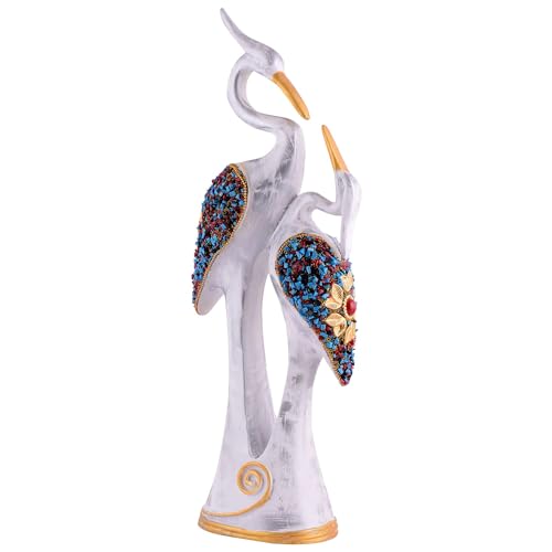 BlossomCreation Good Luck White Swan Home Decor Showpiece, Idols, Figurine for Home Office Decor| Gift Item