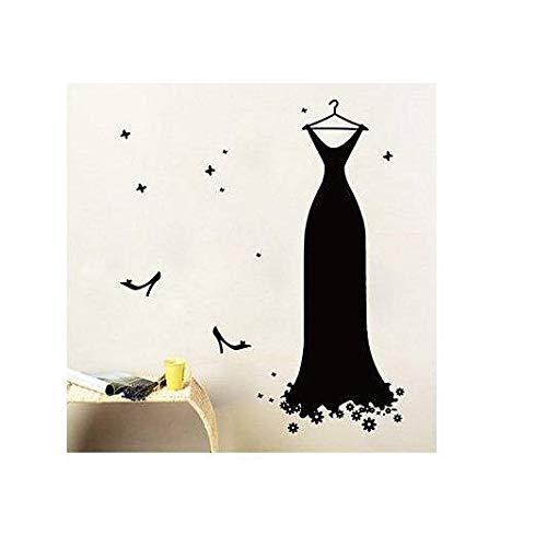 KaaHego Fashion Lady dresslogo Wall Decorative Vinyl Sticker(Black)