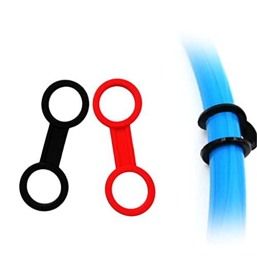 THE STYLE SUTRA®2 Pieces Scuba Diving Mask Silicone Snorkel Keeper Retainer Black and Red