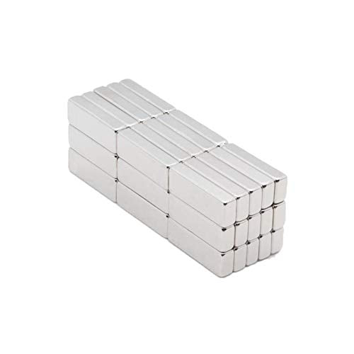 MAGNETICKS 10 Pieces of 30mm x10mm x 5mm Block Shape - Chrome Finish