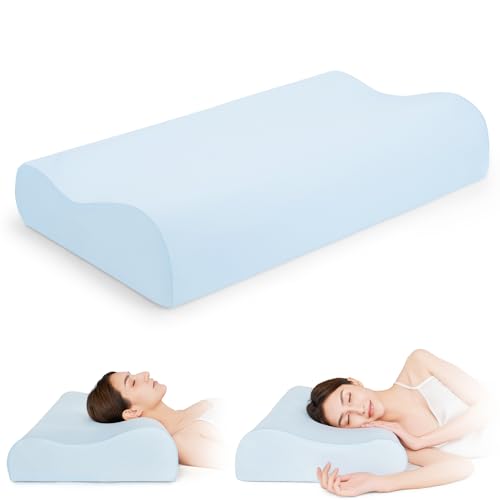 SPUER Memory Foam Bed Pillows for Side Sleepers Contouring Pillow with Soft & Supportive and Breathable Cover for Sleeping Standard Size