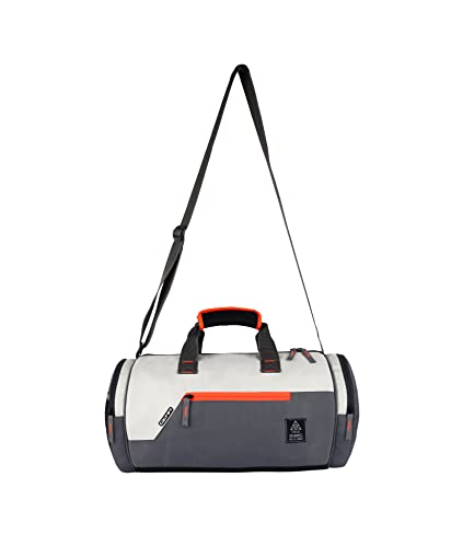 Gear Polyester Cross Training 22L Medium Water Resistant Travel Duffle Bag/Gym Bag/Sports Duffle For Men/Women - Grey Orange, 23.5 x 74 x 23.5 Centimeters