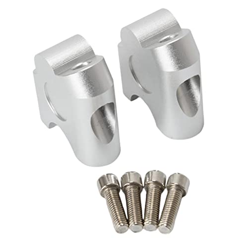 ATORSE 7/8" 22Mm Motorcycle A.T.V. Dirt Bike Motocross Handlebar Risers Silver | 2 Handlebar Riser Clamps 4 Fixing Bolts