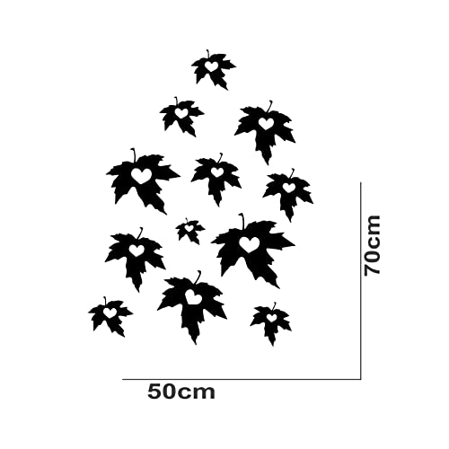 VVWV Die Cut Black Leaf Wall Stickers for Educational Kids Room School Office Living Room Study Room Home & Kitchen Decor L x H 50 x 70 Cms