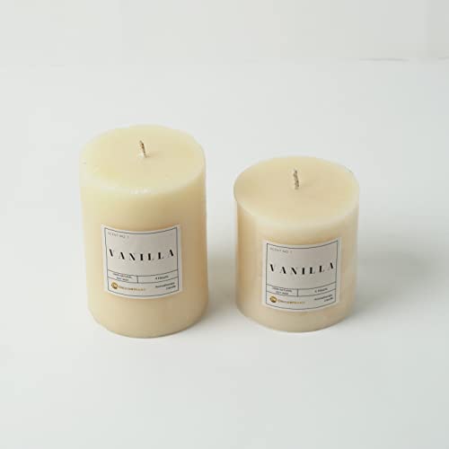 The Decor Mart Vanilla Scented Pillar Candles Set of 2