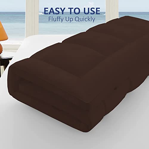 Tundwal's 800 GSM Super Soft Microfiber Mattress Topper/Padding for Soft and Comfortable Sleep -Brown-(Queen Size, 60"x78"inch, 5ft x 6.5ft)