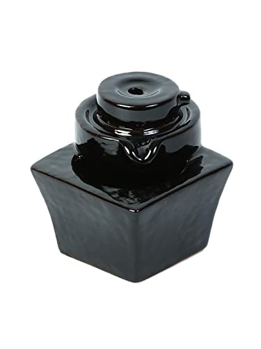 TAYHAA Black Resin Smoke Fountain with Backflow Incense Cone