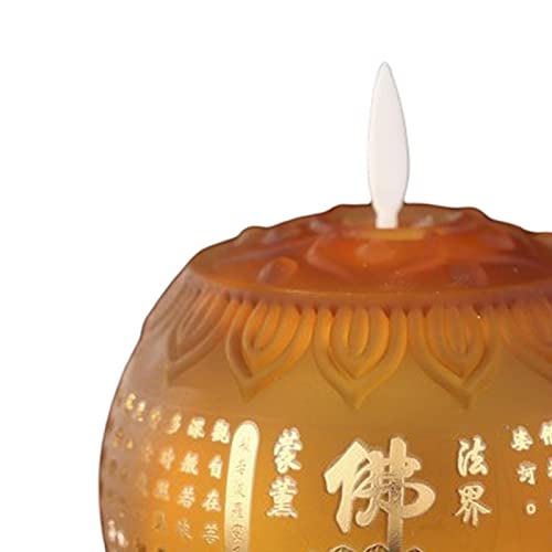 SAZ DEKOR LED Tea Lights Candle Flickering Mantle Battery Powered Lotus Flower Lamp Yellow