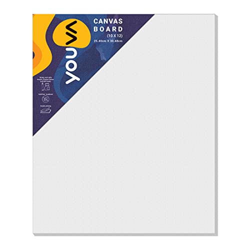 Navneet Youva | Primed Canvas Board for Acrylic and Oil Colour Painting | 10x12 inch | Pack of 3