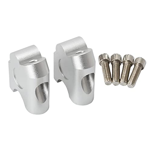 UJEAVETTE 7/8" 22mm Motorcycle ATV Dirt Bike Motocross Handlebar Risers Silver