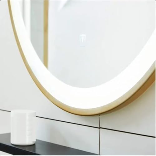 TINITALO Bathroom LED Mirror Home Mirror Wall Mirror with Touch Sensor, 3 Light Effects, Glass, Round LED-75 (18 x 18 Inch)