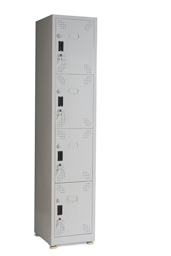 S SHUBHAM FURNITURES PVT. LTD. Steel 4 Door Locker | 4 Door Personal Locker | 4 Door Gym Locker | 4 Door School Locker | File Storage Locker Home Office | Off White