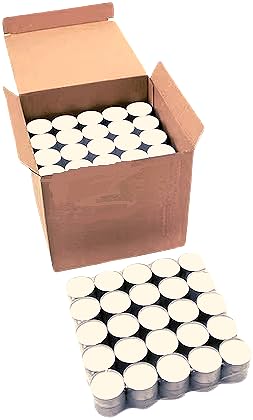 VOFFY Unscented Tealigths Candles Set, Overall Title 4.5 Hrs Long during Bulk pack Tealight Wax Candles long-lasting Tealights Paraffin Wax Candles for Diwali Festival Decoration(Pack of 100, White)