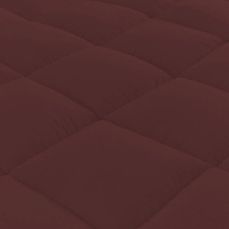 Jaipur Linen 800GSM Hollow Fibre Mattress Padding/Topper Maroon Single Bed-36 Inch X 72 Inch