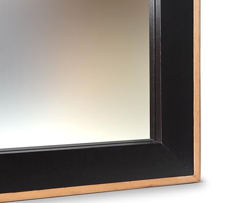 Taamaa Tapor Wooden Wall Mirror for Bedroom, Living Room & Bathroom - Dark Brown (842 x 680 x 45 mm)