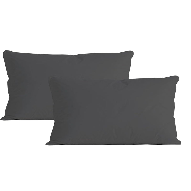 Bright Décor Microfiber Pillow Set of 2 for Sleeping - 20x30 Inches, Dark Grey