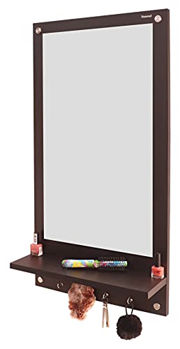 SUMWUD Lit Engineered Wood Wall Mounted Dressing Mirror with Hook Wenge