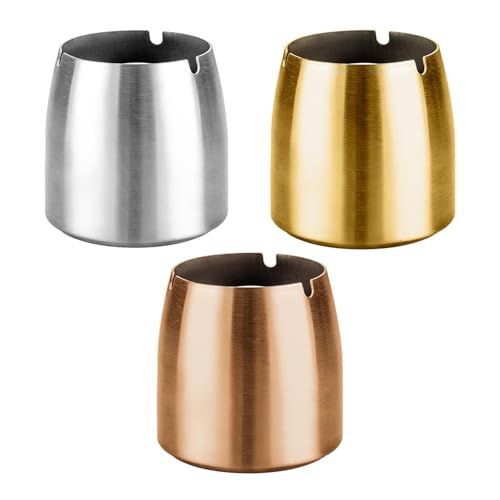 Tapered Ash Holder Portable Stainless Steel Ashtray for Villas Outdoor Patio Argent|Home & Garden|1 Stainless steel ashtray