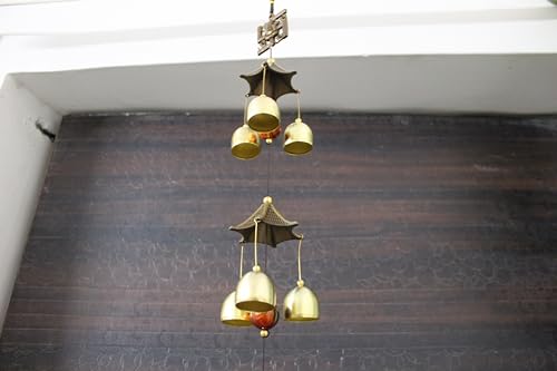 Wind Chimes for Home Balcony Garden Positive Energy, 2 Layered with 6 Bells Aluminium Windchime