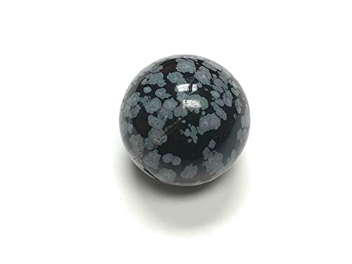 Zentron Crystal Collection: 25 MM Snowflake Obsidian Sphere with Velvet Bag