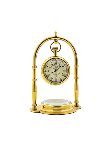 Delight Enterprises Desk Clock/Table Clock, with Direction Compass/for, Office, Room, Decor Compass Clock Decorative Item