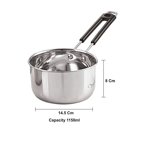 neelam CRSP010W Stainless Steel Sauce Pan, 1150ml, 1 Piece (Silver)