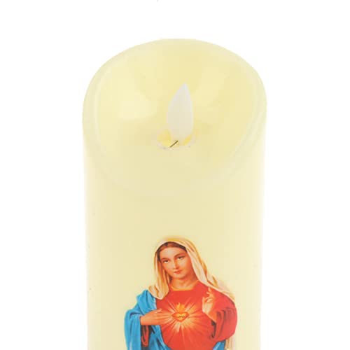 TOG Electronic Candle Flameless Pillar Light Decoration Sacred Heart Female'|Home & Kitchen| Home Decor| Candles'